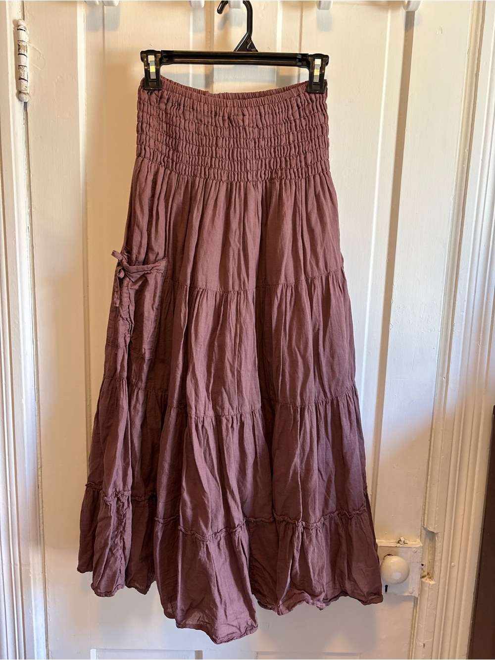 Cottonflower Pocket Maxi Skirt One Size Dusty Rose - Picture 2 of 6